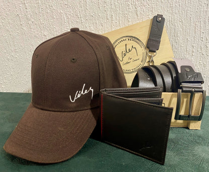Kit Gorra Correa billetera llavero Caja
